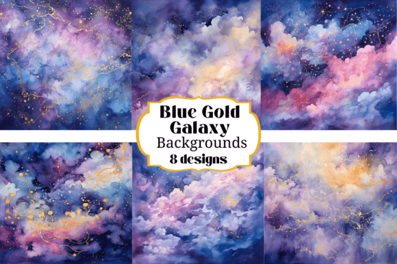 8 Beautiful Blue Gold Galaxy Backgrounds for Your Projects