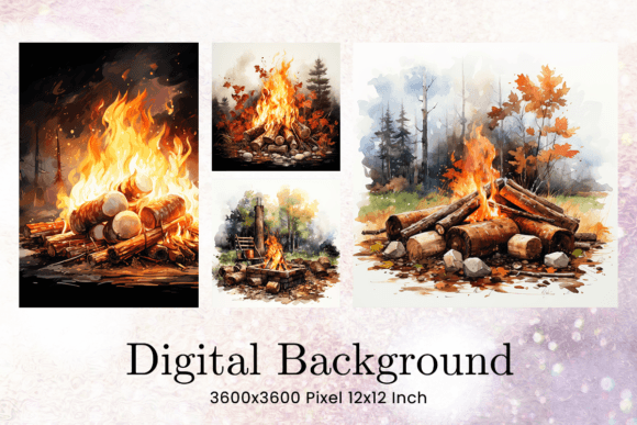 Bonfire Campfire Backgrounds: Digital Paper for Warmth and Craft