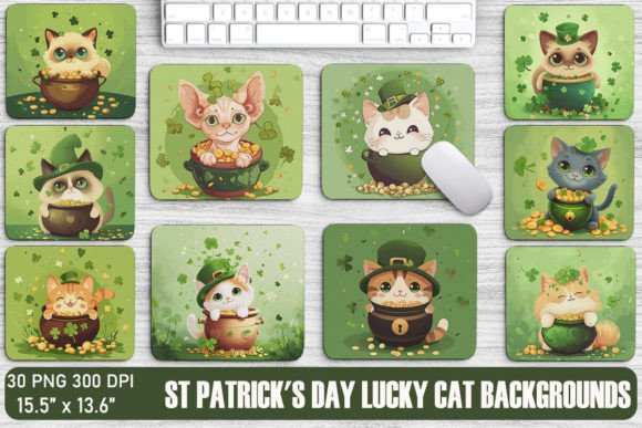 Charm Your Audience with St Patrick's Day Lucky Cat Backgrounds