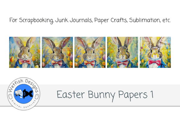 Charming Easter Bunny Digital Backgrounds for Your Projects