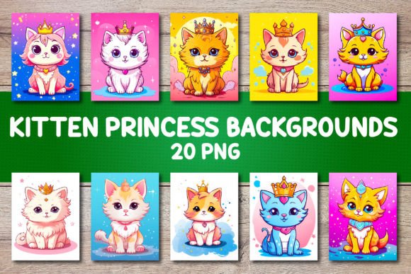 Enchanting Kitten Princess Backgrounds for Cover Designs