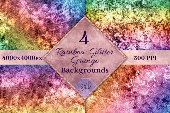 Infuse Energy with Rainbow Glitter Grunge Backgrounds