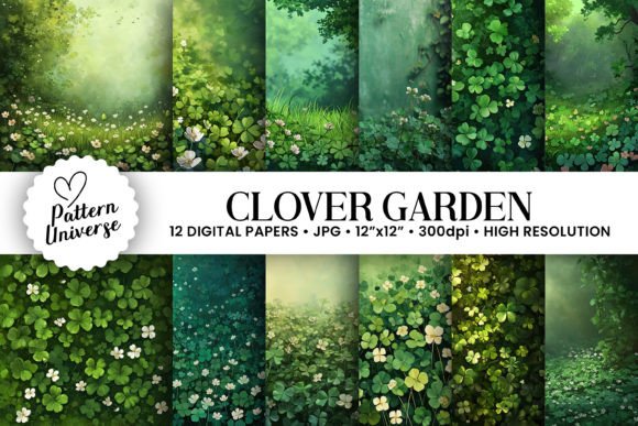 Infuse Projects with Organic Charm: Clover Garden Digital Paper Backgrounds