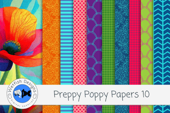 Preppy Poppy Digital Backgrounds 10: A Designer's Toolkit