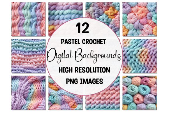 Rainbow Pastel Crochet Backgrounds: Your Go-To Digital Papers