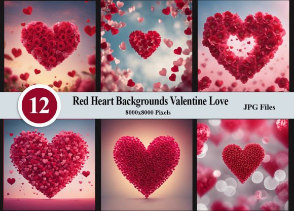 Red Heart Backgrounds Valentine's Day: Love Valentine's Day High-quality Digital Backdrops