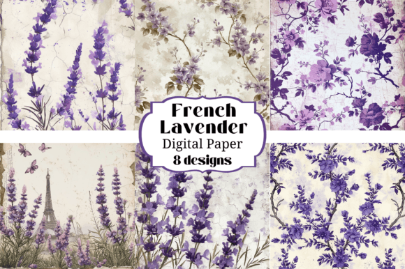 Timeless Textures: 8 Vintage French Lavender Backgrounds