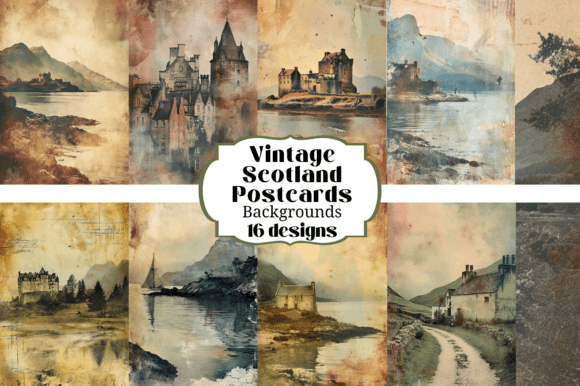 Unlocking Scottish Charm: 16 Vintage Postcard Backgrounds