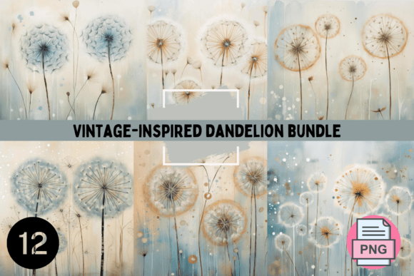 Vintage Dandelion Backgrounds: A Timeless Creative Asset