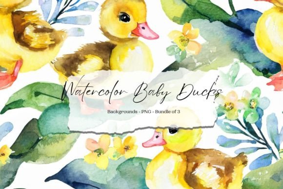 Watercolor Ducks Backgrounds Bundle: A Versatile Design Asset