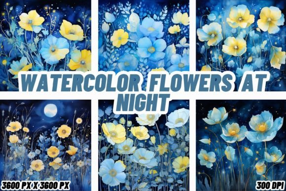 Watercolor Flowers at Night Backgrounds: A Designer's Guide